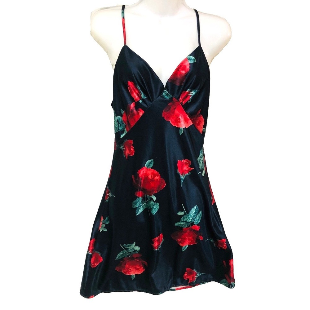 Y2K Fredericks Of Hollywood Womens Babydoll Slip Dress Sz S Fairy Goth Satiny‎
